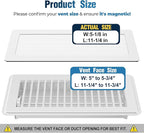 Magnetic Vent Covers with Vent Screen 5.1x11.3 Inch, White Mesh Vent Covers for Floor, Wall, Ceiling Air Vents to Block Dust, Pet Hair, Fits Standard HVAC Floor Registers in Home, RV, 3 Pack