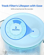 Waterdrop Glass Alkaline Water Filter Pitcher with 1 Filter, Enhances Alkaline Water, Eco-Friendly, 7-Cup, for Home and Office, Reduces PFOA/PFOS, Chlorine, Cadmium, Copper, Mercury, Blue