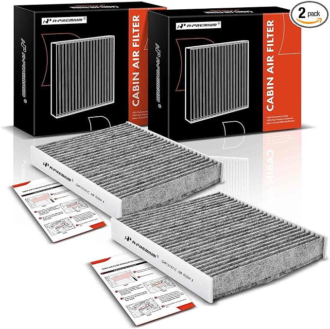 A-Premium 2-PC Cabin Air Filter with Activated Carbon Compatible with Lexus, Mazda & Toyota Models - Avalon, Camry, Corolla, Highlander, Prius, RAV4, Sienna, Venza, ES300h, UX200, RX350, RX450h