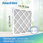 14x14x1 Air Filter 2 Pack (MERV 8) AC Furnace Air Filters 14x14 Pleated Dust Defense Air Conditioner Replacement Filters Home Office MPR 600 FPR 5 (Actual Size: 13.75x13.75x0.75 Inches)