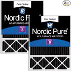 Nordic Pure 20x25x5 (Actual Size: 19 7/8 x 24 7/8 x 4 3/8) Honeywell/Lennox Replacement Odor Reduction Merv 8 Filter 2 PK