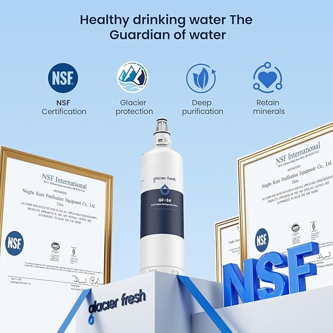 GLACIER FRESH Replacement for 7012333 Ice Maker Water Filter, Compatible With Sub-Zero 7012333 Water Filter, Manitowoc K00374 (1 Pack)