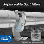 6" Inch Filter Replacement - Round Duct Filter System - G4 Class Filter and Mesh Screen - Dust Collection and Air Purification