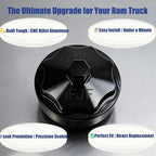 iFJF 68065612AA Fuel Filter Housing Cover Cap Replacement for 2011-2024 Ram 6.7L 2500 3500 4500 5500 2010 DODGE RAM 2500 3500 PICKUP DODGE RAM 4000-5000 Cummins Diesel Engine Billet Aluminum(Black)