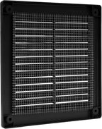 Vent Systems 4.5" x 4.5" Inch (Opening Dimensions) - Pack of 5 - Plastic Black Soffit Vent Cover - Flat Square Air Vent Grille - Air Vent Deflector - HVAC 5.9" x 5.9" Inch (Overall Dimensions)