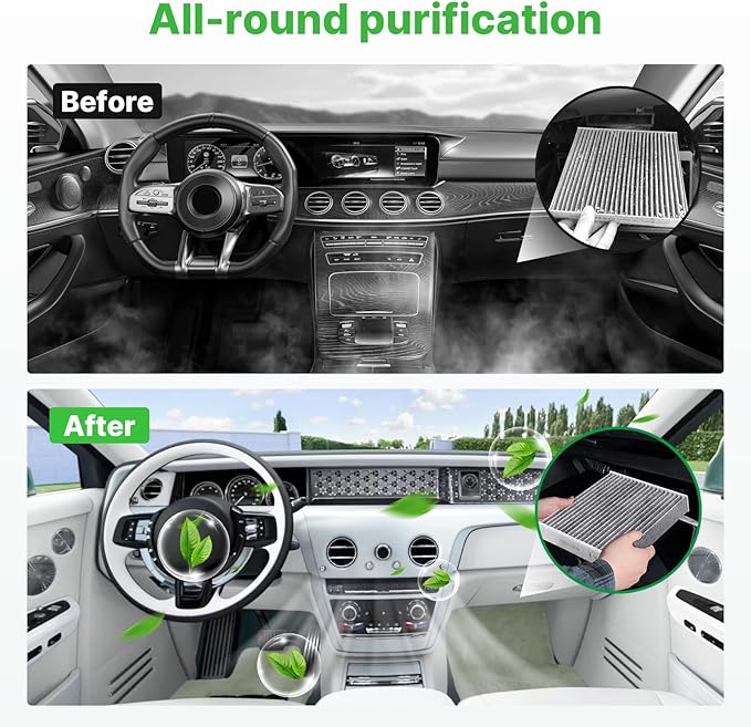 Engine+Cabin Air Filters Kit Fit for 2019 2020 2021 2022 2023 2024 2025 2026 Ford Ranger 2.3L Engine Air Filter Set for My Car Automotive Accessories Replacement CF12776 EB3G-9601AA