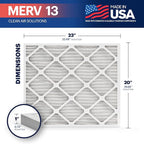 BNX TruFilter 20x23x1 Air Filter MERV 13 (6-Pack) - MADE IN USA - Electrostatic Pleated Air Conditioner HVAC AC Furnace Filters for Allergies, Pollen, Mold, Bacteria, Smoke, Allergen, MPR 1900 FPR 10