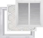 Venti Air 14" X 14" Steel Return Air Filter Grille with MERV 11 Filter Pre-Installed - Removable Face/Door for 1 inch Filters - HVAC Duct Cover Grill [Outer Dimension: 16.5"W X 16.5" H]