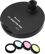 Astromania 1.25" Multiple 9-Position Filter Wheel for Telescope - with LRGB Filter Set