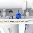 Aquatic Life 5-Stage Hydroponic Reverse Osmosis Water Filter System RO Filtration Unit, High Efficiency, 200 GPD