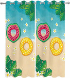 Summer Outdoor Curtains for Patio Plumeria Swimming Circles Ocean Beach Waterproof Outside Curtains with Grommet Top Weatherproof Curtain for Cabana Pergola Gazebo, 2 Pack, 54" W x 84" L