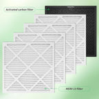 Activated Carbon/MERV-13 Filter Replacement Set, 16x16x1 inch High-Efficiency Replacement Filter for Commercial 550 Air Scrubber & Purifiers (Pack of 5)