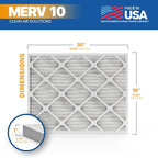 BNX TruFilter 16x20x1 MERV 10 (6-Pack) AC Furnace Air Filter - MADE IN USA - Pleated Air Conditioner HVAC AC Furnace Filters - Removes Odor, Mold, Bacteria, Smoke