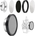 Carburetor Carb Velocity Stack Air Filter Cleaner Modified Trumpet Aluminum Alloy with Sponge Filter Steel Mesh for PWK 21-30mm Short Fast Intake Suggest for Small Displacement (Silver, 50mm)