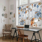 Fall Blue Maple Kitchen Curtains 54 Inch Long 2 Panel Set,Rod Pocket Window Curtains Panels,Thanksgiving Pumpkins Daisy Country Leaves Drapery Draperies for Bathroom Bedroom 52"W x 54"L