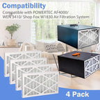 5-Micron Outer Air Filter Replacement Compatible with WEN 3410/ POWERTEC AF4000/ Shop Fox W1830/ Grizzly G0738 Air Filtration System. Compared to Part 90243-027-2, 4 Pack
