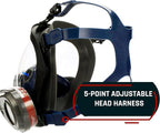 Parcil Distribution Full Face Respirator Mask with Filters – Durable Full Face Respirator Mask, Bayonet Filter Compatible
