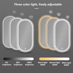 Irregular Bathroom Mirror with 3 Colour LED Light, Wall Mounted Makeup Mirror with Touch Switch and Demister Pad, Energy-Saving LED Smart Mirrors, Dimmable(A,23.6 * 35.4in/60 * 90cm)