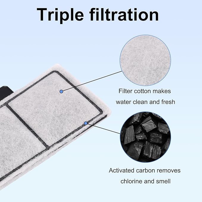 8pcs Filter Cartridges for Top Fin EF-S & BF5 BETTAFLO, 9.5x5.5cm/3.74x2.17in Aquarium Filter Replacement for Fish Tank Water Filtration