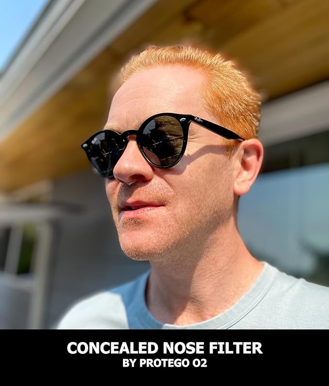 O2 Nose Filters with 3M Filtration - Nasal Screens for Allergies, Dust & Smoke - Drug-Free & Latex-Free Nose Filters - Invisible Allergy Protection (Large x 10)