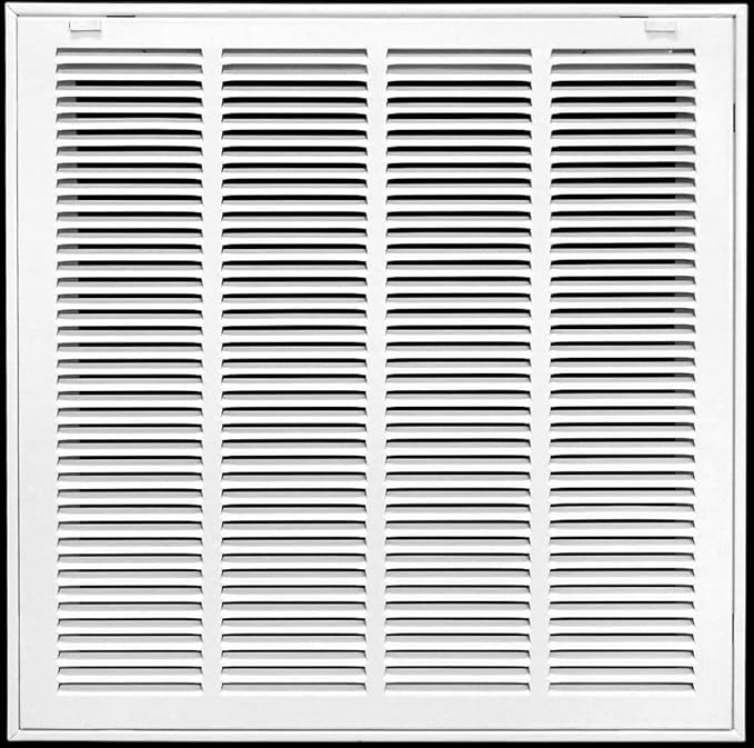 25" X 20 Steel Return Air Filter Grille for 1" Filter - Removable Face/Door - HVAC Duct Cover - Flat Stamped Face - White [Outer Dimensions: 27.5 X 21.75]