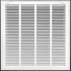25" X 20 Steel Return Air Filter Grille for 1" Filter - Removable Face/Door - HVAC Duct Cover - Flat Stamped Face - White [Outer Dimensions: 27.5 X 21.75]