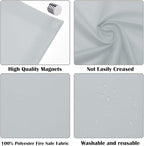 4 Pcs Fluorescent Light Covers - Classroom, Office 4 x 2 Feet Flame Retardant Magnetic Covers for Ceiling Lights Filters (Light Gray)