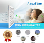 10x10x1 AC Air Filter MERV 8 (6-Pack) MPR 600 FPR 5 HVAC Furnace Pleated Filters Dust Defense Air Filters Replacement (Exact Dimensions: 9.81x9.81x0.81 Inches)