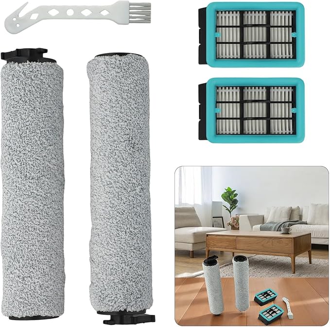 5PCS Vacuum Attachments For Bissell For CrossWave 3831 HF2 3845 3847 3848 No. B0555, 1637755, 1632973, Roller Brush, Washable Filter, Floor Scrubber Brush, Wet Dry Vacuum Accessories