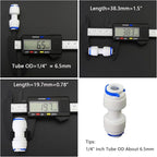 Water purifier adapter, 1/4 "FPT x 1/4" pipe quick connector, outer diameter 1/4 inch quick push plastic pipe connector, suitable for reverse osmosis filtration RODI system 5PC