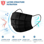 NNPCBT 500PCS 3 ply black disposable masks filter mask