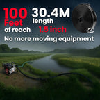 XtremepowerUS Backwash Hose Extra Heavy-Duty Pool Drain Hose 1.5" x 100 ft – 47 MIL Thickness Drain Hose with Clamp for Filter Pump or Sump Discharge