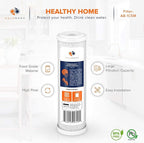 Aquaboon 5 Micron 10 x 2.5 Carbon Block Water Filter Cartridge CTO Whole House Water Filter Replacement Compatible with WHKF-WHWC, FXWTC, 6-PACK