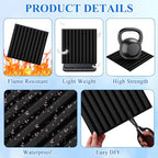 Nuanchu 32 Pcs 3D Slat Wall Panels, 12"x12" PVC Fluted Wall Paneling for Interior Decor, Paintable Waterproof Textured Tiles for Living Room TV Background Gaming Room, 32 Sq. ft Coverage (Black)