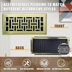 Floor Register Heavy Duty Walkable Steel Vent Register Brushed Gold Color 4X10 Inch Air Vent for Home Easy Adjust Air Supply Lever Floor Vent