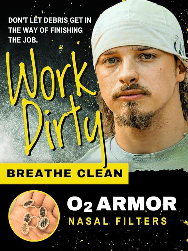 O2 Armor Nose Filters for Welders & Allergies - Nose Filter for Dust - Nasal Filters for Welding - Nose Dust Mask for Construction (Sample 4 Pack)