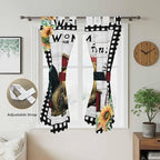 Farmhouse Rooster Living Room Curtains 84 Inch Length, Window Curtains Tab Top, Rustic Red Barn Windmill Sunflowers Light Filtering Window Treatments Drapes 42"x84" 2 Panel