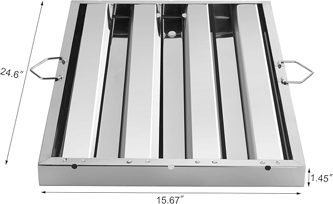 New Star Foodservice 54330 Stainless Steel Hood Filter, 16" W x 25" H