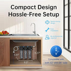 Vortopt Under Sink Water Filter,NSF Certificated Under Sink Water Filtration System,with Flow Rate of 0.53 GPM,F02-C2/UF/PP Filter for Cleaner Tap Water,Black.