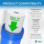 Tier1 1 Micron 10x4.5 Water Filter | Spun Wound Polypropylene Whole House Sediment Water Filter | Replacement for Pentek DGD-2501, 155359-43, SDC-45-1001 | 4.5 x 10 Water Filter Cartridge (4-Pack)