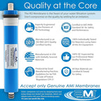 APPLIED MEMBRANES INC. 100 GPD Reverse Osmosis Membrane | RO Membrane Water Filter Replacement for Reverse Osmosis Water Filtration System | 1.8? x 12? Universal Compatibility, Pack of 10