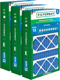 Filterbuy 17x26x4 Air Filter MERV 13 Optimal Smoke & Allergy Defense (3-Pack), Electrostatic Pleated HVAC AC Furnace Filters Replacement for Lennox (Actual Size: 16.56 x 25.94 x 4.13)