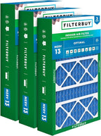 Filterbuy 17x26x4 Air Filter MERV 13 Optimal Smoke & Allergy Defense (3-Pack), Electrostatic Pleated HVAC AC Furnace Filters Replacement for Lennox (Actual Size: 16.56 x 25.94 x 4.13)