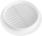 White 5" Inch Round Ventilation Grille with Screen mesh. (Duct 5Ø / Grille 6Ø) Ventilation Applications. Indoor and Outdoor Vent Cover. Available 3 Sizes / 4 Colors.