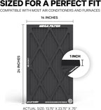 PuroAir MegaFilter - 14x24x1 Air Filter MERV 13 Activated CarbonTech Defense - Heavy Duty 3 Layer Furnace Filters Allergens, Pollen, Dust, Pet Dander, Smoke, Odors - HVAC Air Filter 14x24x1 (4-Pack)