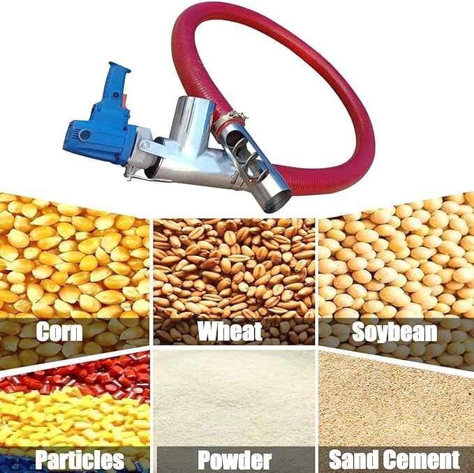 Portable Red Grain Suction Pump - Low Noise 5m Auger Conveyor for Cement, Grain, Fertilizer, and Gravel