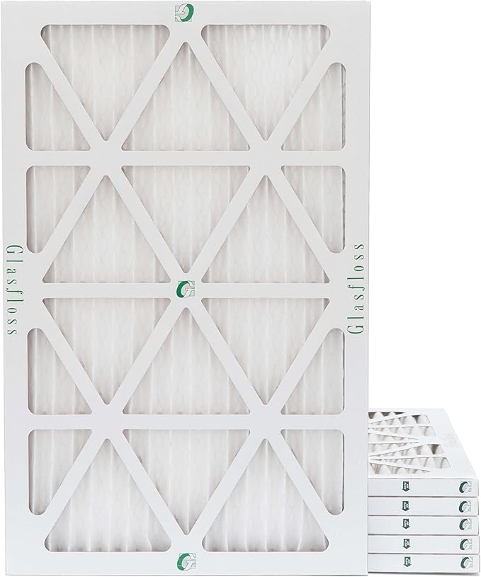 Glasfloss 14x30x1 MERV 10 (FPR 5-6) Pleated Air Filters Box of 6. Actual Size: 13-5/8 x 29-5/8 x 7/8