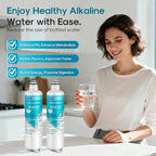 ICEPURE Alkaline BORPLFTR50 Refrigerator Water Filter Replacement for Bosch Ultra Clarity Pro 11032531, 12033030, BORPLFTR55, 12028325, 11025825, B36CT80SNS, WFC100MF, WFS200MF, Enhances PH, 4Pack