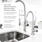Brondell Capella Reverse Osmosis System, Under Sink, Black – 4 Stage RO Water Filtration, Designer Chrome Faucet with LED Filter Change Reminder – Quick Change Filters, WQA Certified