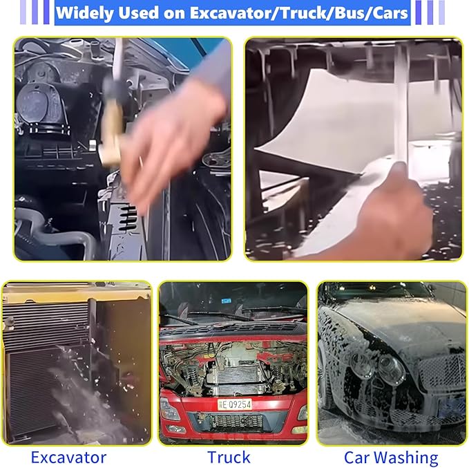 Lucstar Radiator Cleaning Wand & Car A/C Condenser Cleaner, Engine Cabin Air Filter Flusher, 24Inch Radiator Wands Connect with Pressure Washer Air Compressor for Cleaning Home Car Truck Radiators